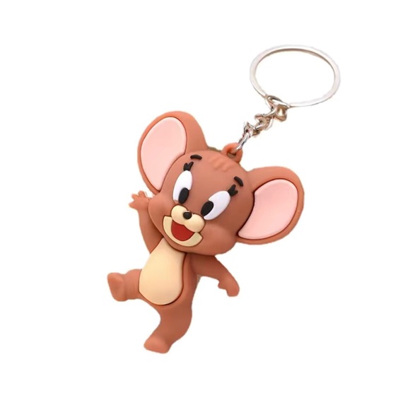 Jerry Mouse Keychain Cute Animal Key Ring Purse Bag Backpack Car Key Charm - Picture 2 of 2